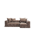 NOMAD - 3 Seater with Chaise Lounge - Right - Chenille Jacquard Zebra Brown White