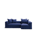 NOMAD - 3 Seater with Chaise Lounge - Right - Brushed Cotton Dark Blue