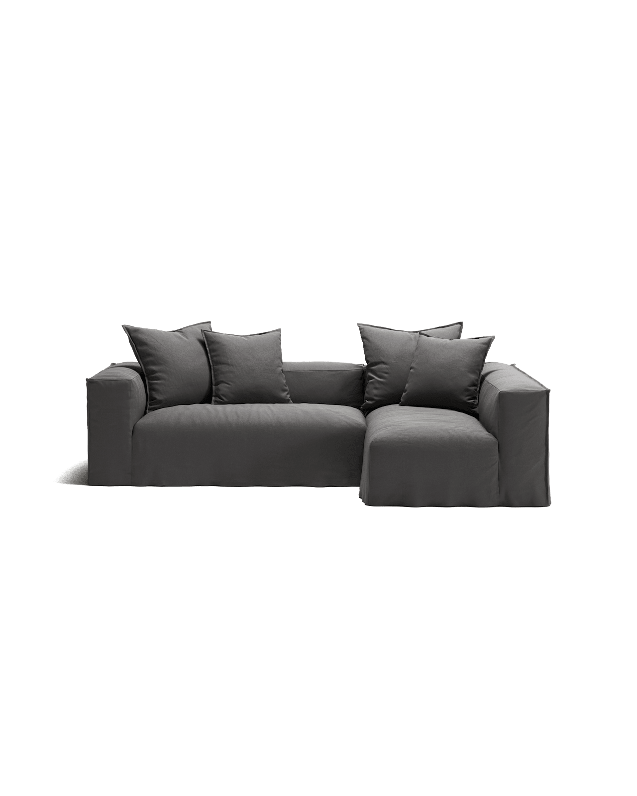 NOMAD - 3 Seater with Chaise Lounge - Right - Brushed Cotton Dark Gray