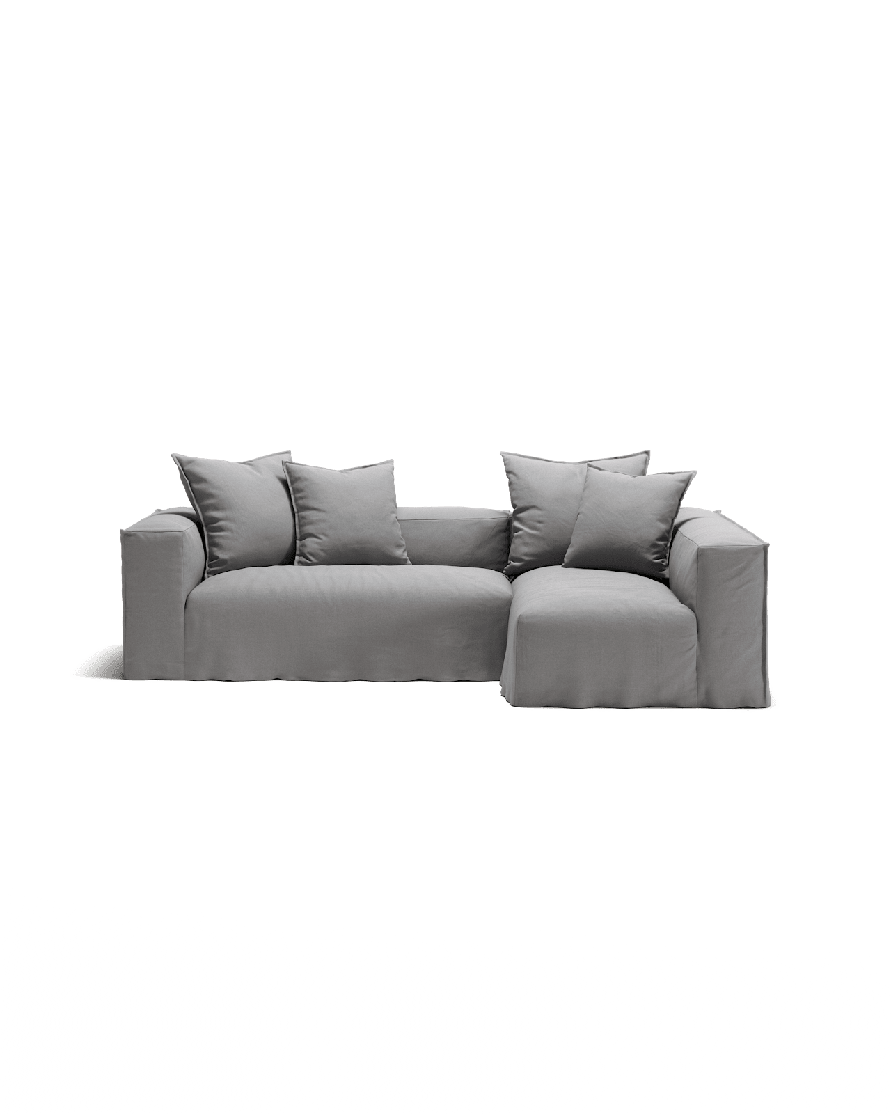 NOMAD - 3 Seater with Chaise Lounge - Right - Brushed Cotton Light Gray