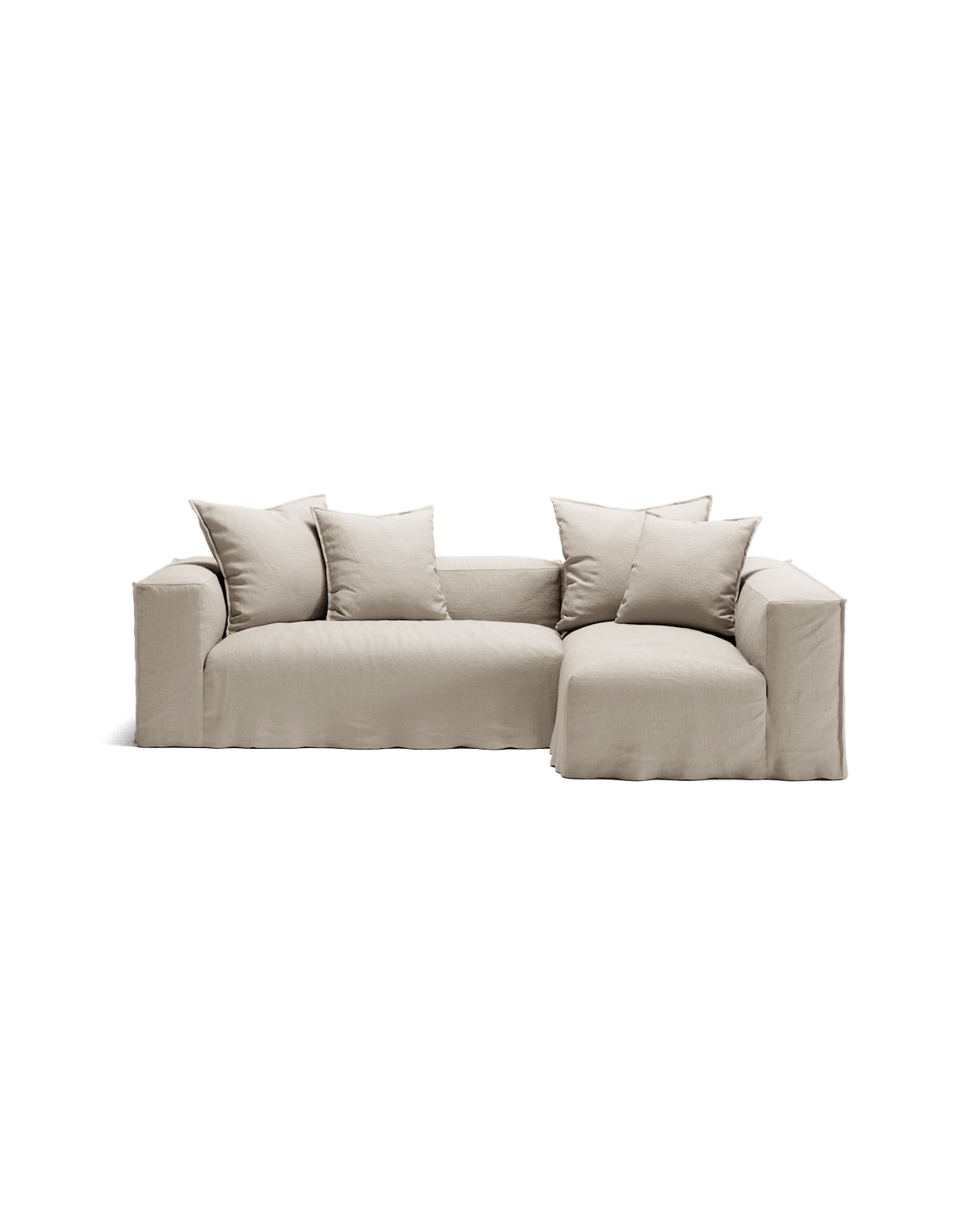 NOMAD - 3 Seater with Chaise Lounge - Right - Pure Linen Off-White