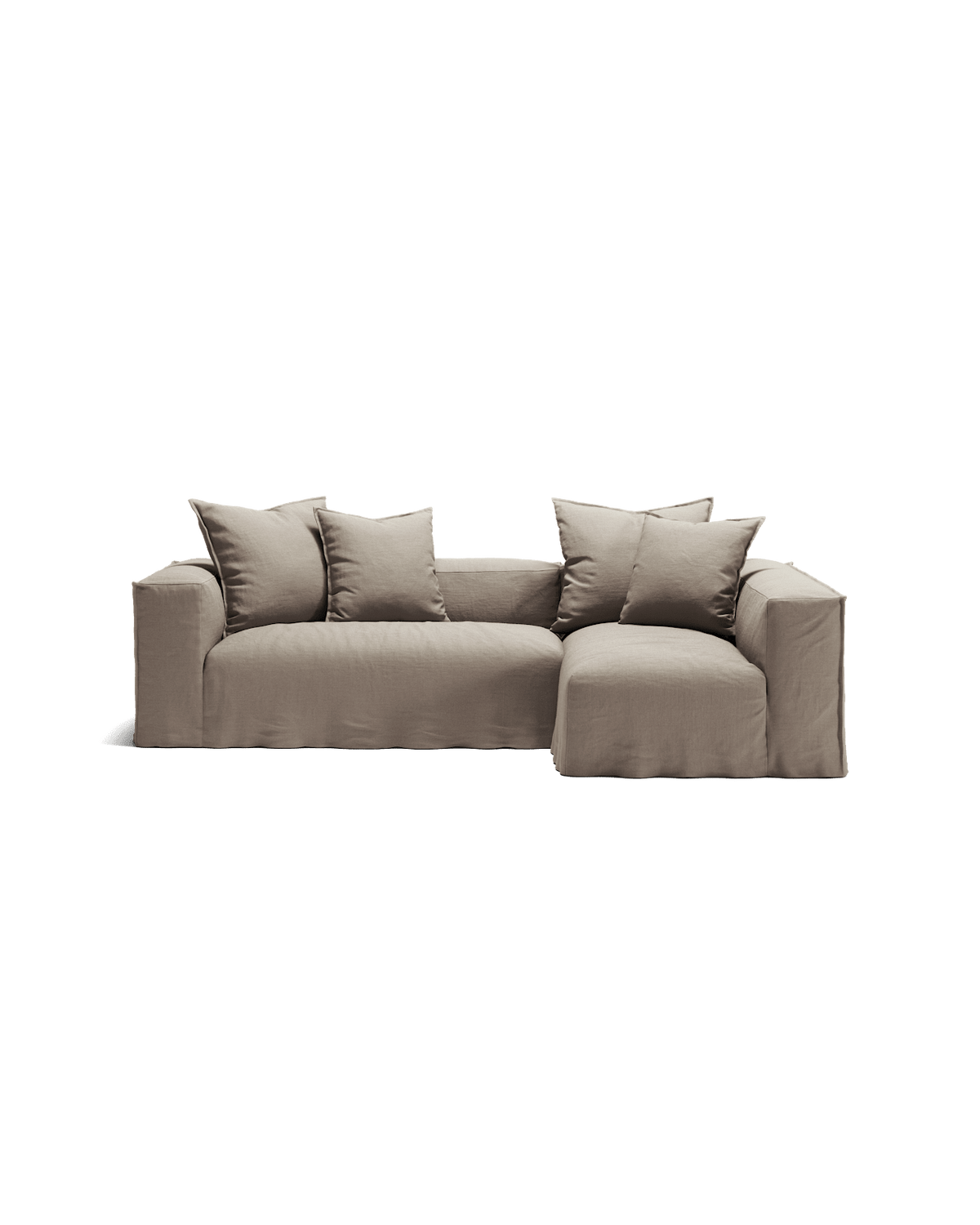 NOMAD - 3 Seater with Chaise Lounge - Right - Pure Linen Pale Gray