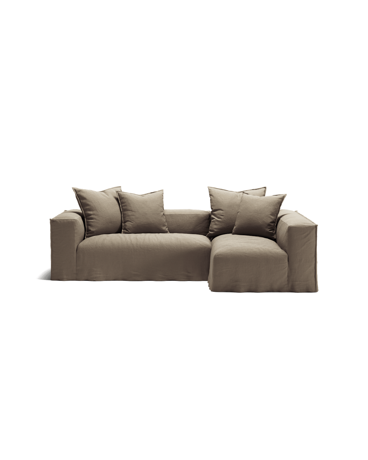 NOMAD - 3 Seater with Chaise Lounge - Right - Pure Linen Natural