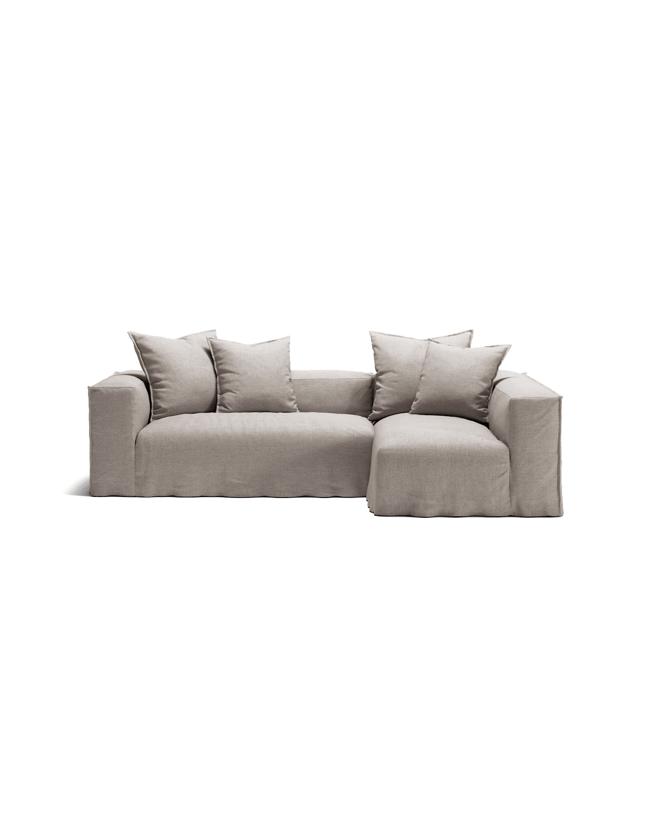 NOMAD - 3 Seater with Chaise Lounge - Right - Textured Blend Beige