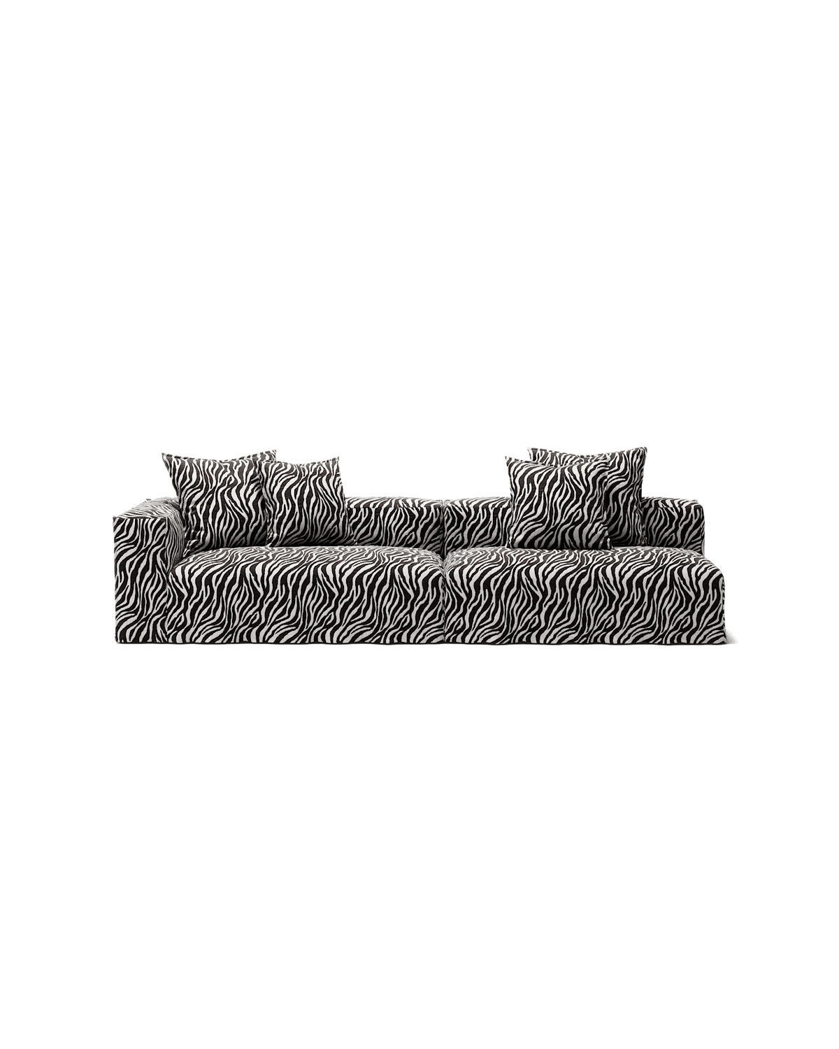 NOMAD - 3 Seat with open end - Right - Chenille Jacquard Zebra Black White