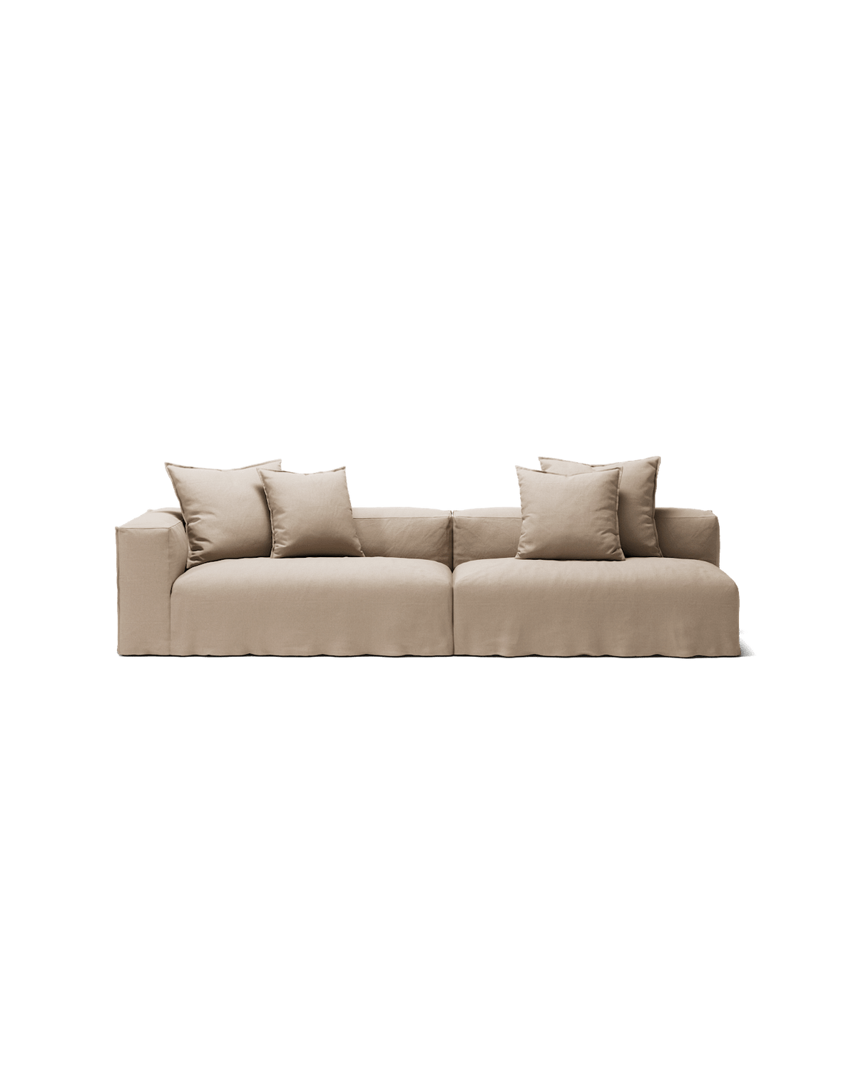 NOMAD - 3 Seat with open end - Right - Brushed Cotton Sandy Beige
