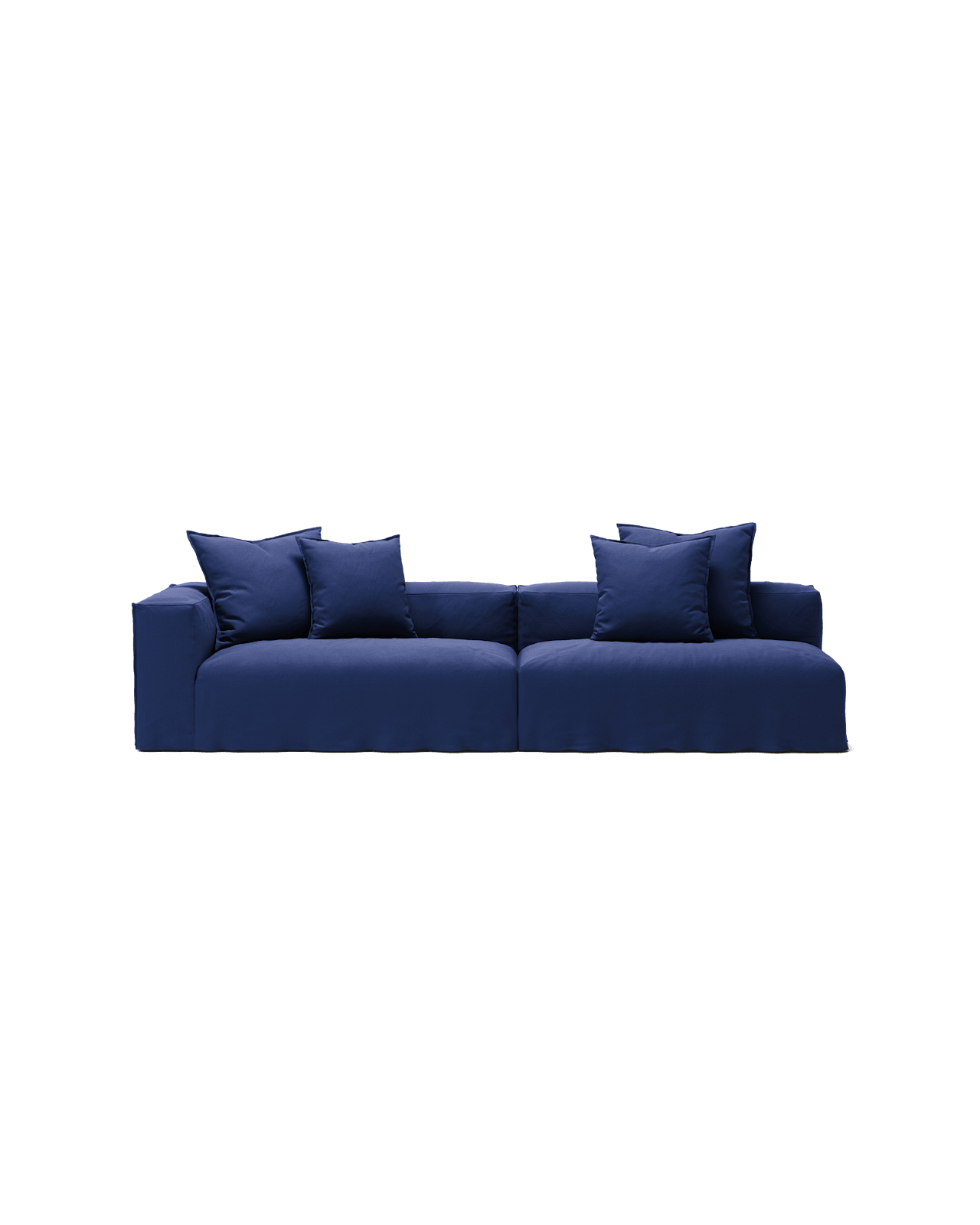 NOMAD - 3 Seat with open end - Right - Brushed Cotton Dark Blue