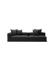 NOMAD - 3 Seat with open end - Right - Pure Linen Dark Charcoal