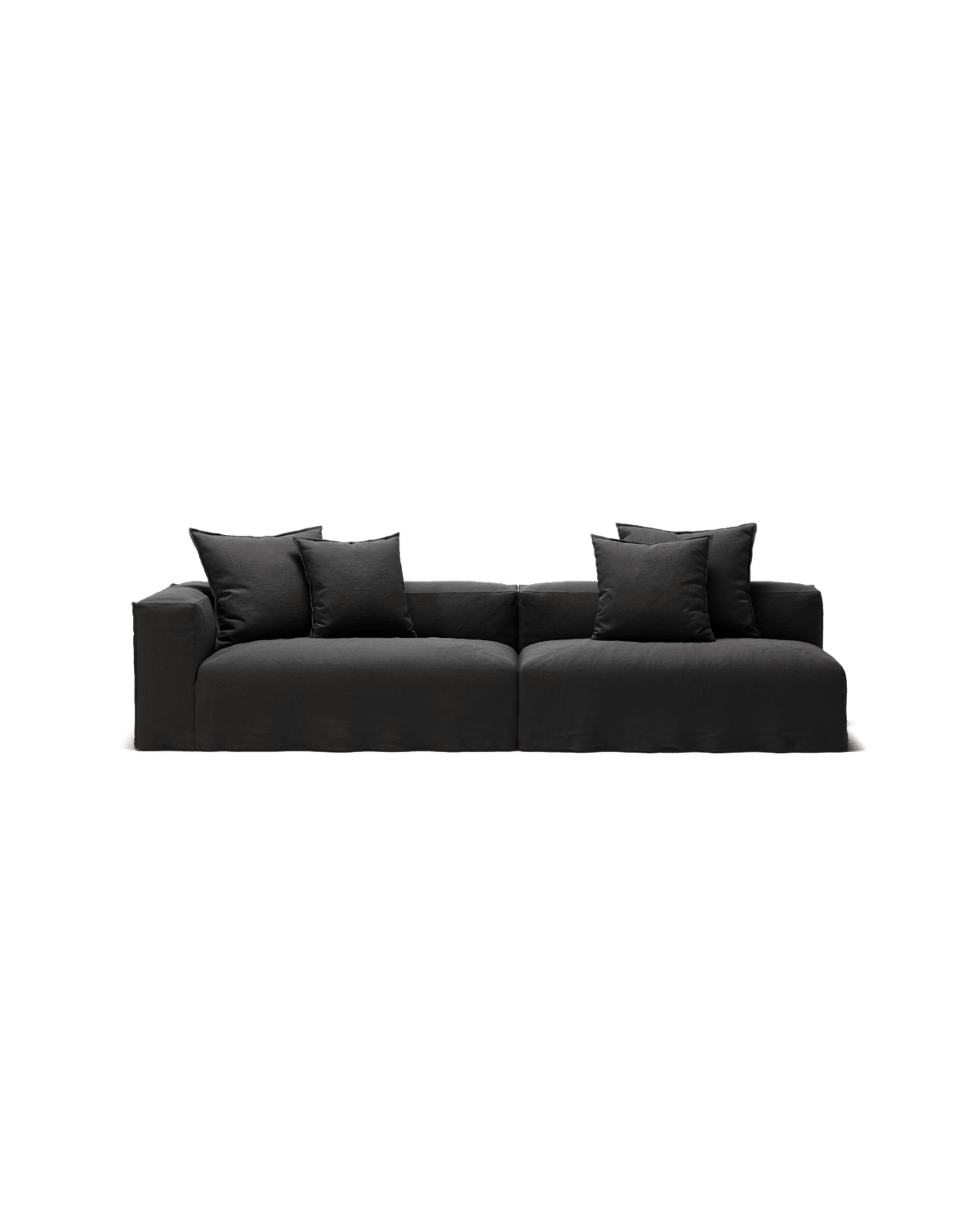 NOMAD - 3 Seat with open end - Right - Pure Linen Dark Charcoal