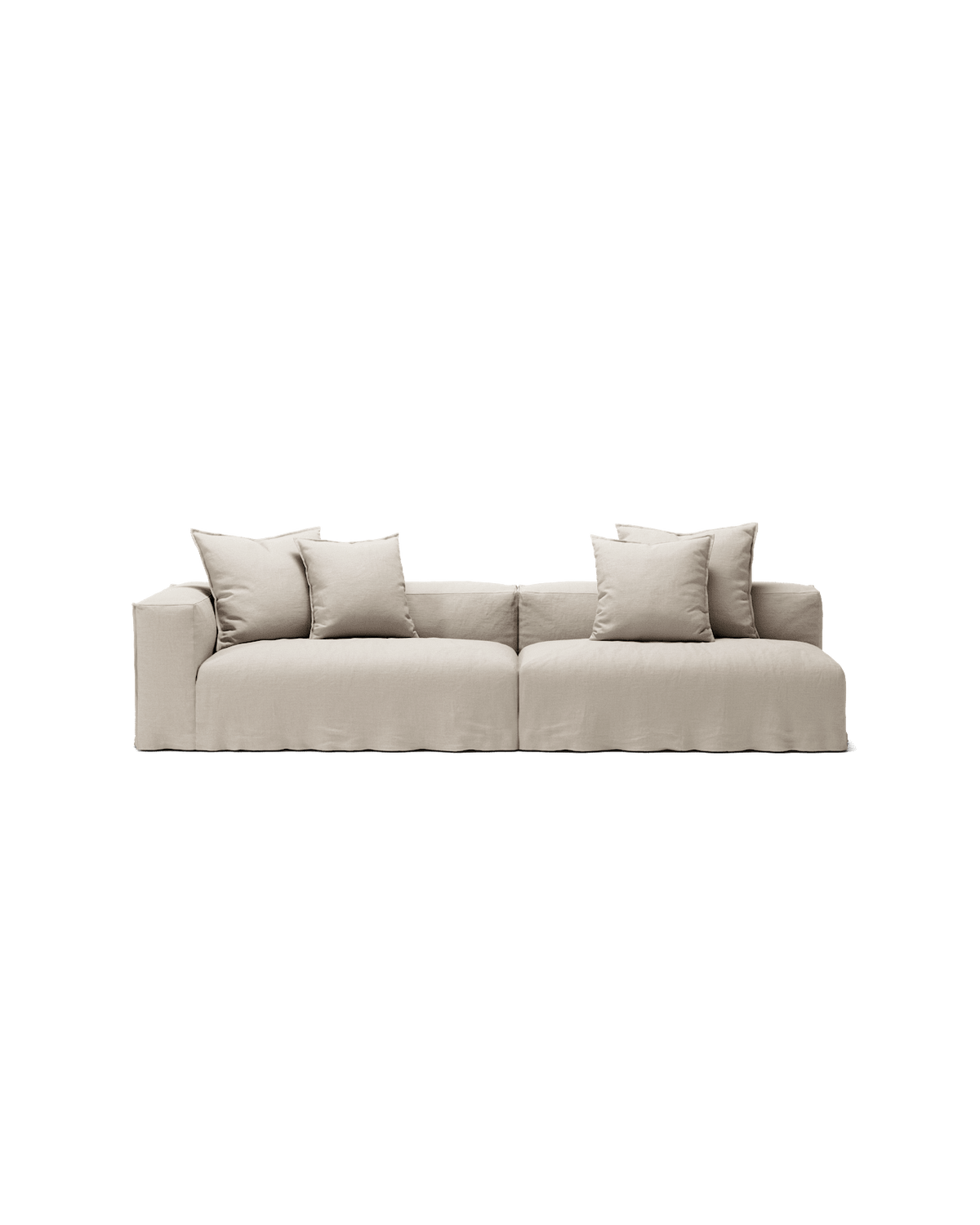 NOMAD - 3 Seat with open end - Right - Pure Linen Off-White