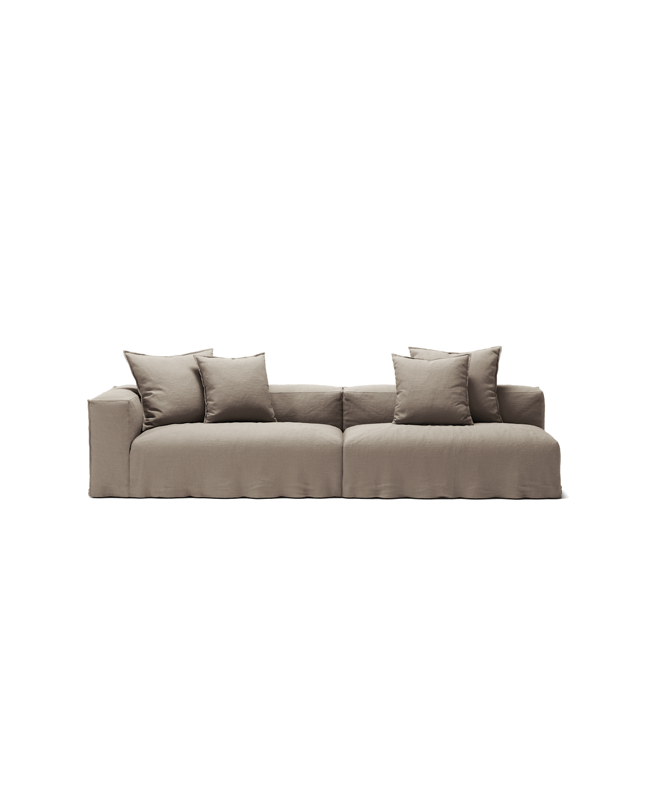 NOMAD - 3 Seat with open end - Right - Pure Linen Pale Gray