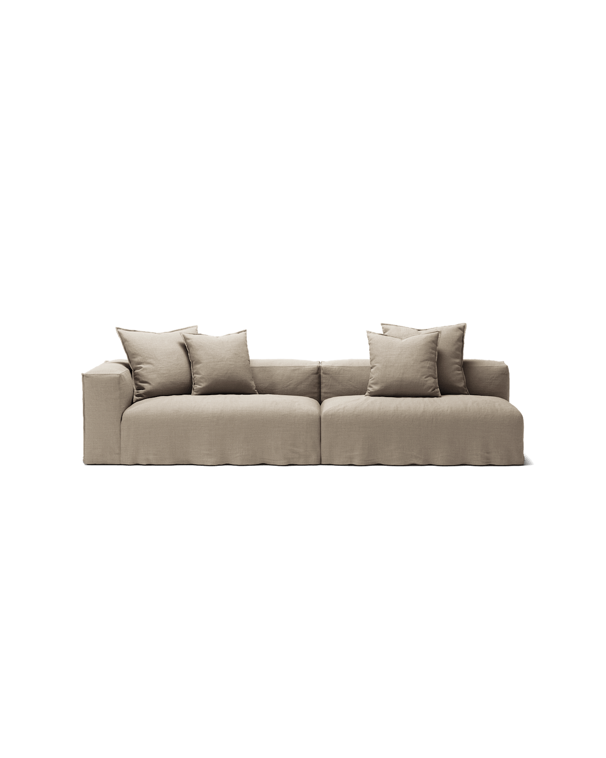 NOMAD - 3 Seat with open end - Right - Pure Linen Sandy Beige
