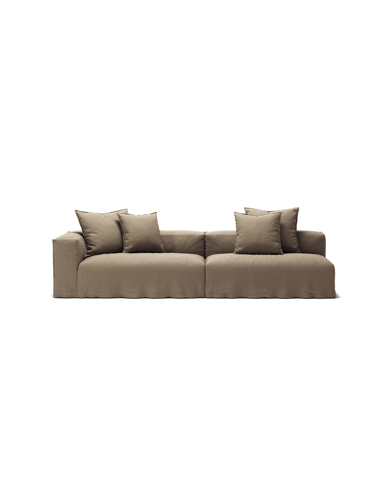 NOMAD - 3 Seat with open end - Right - Pure Linen Natural