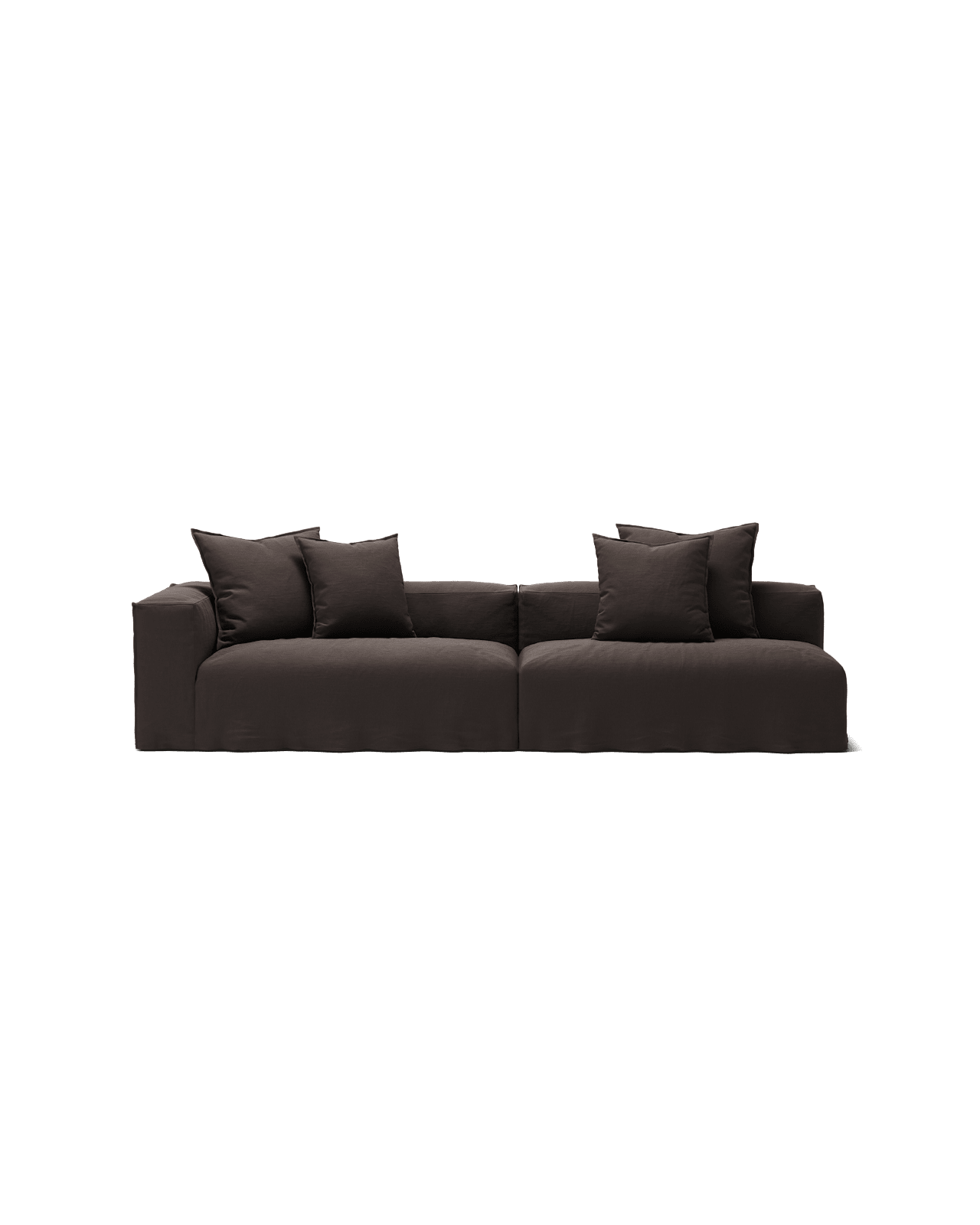 NOMAD - 3 Seat with open end - Right - Pure Linen Truffle Brown