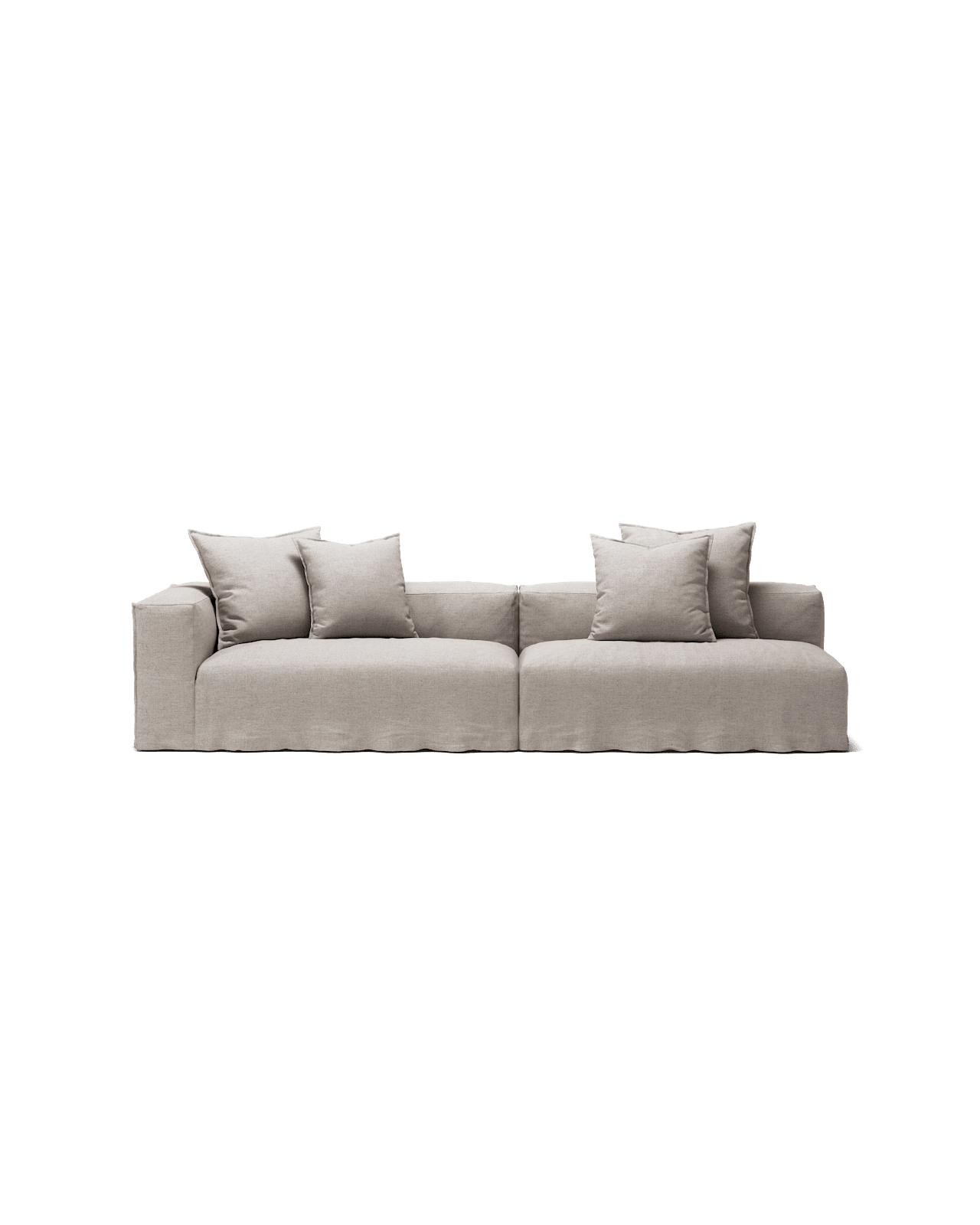 NOMAD - 3 Seat with open end - Right - Textured Blend Beige