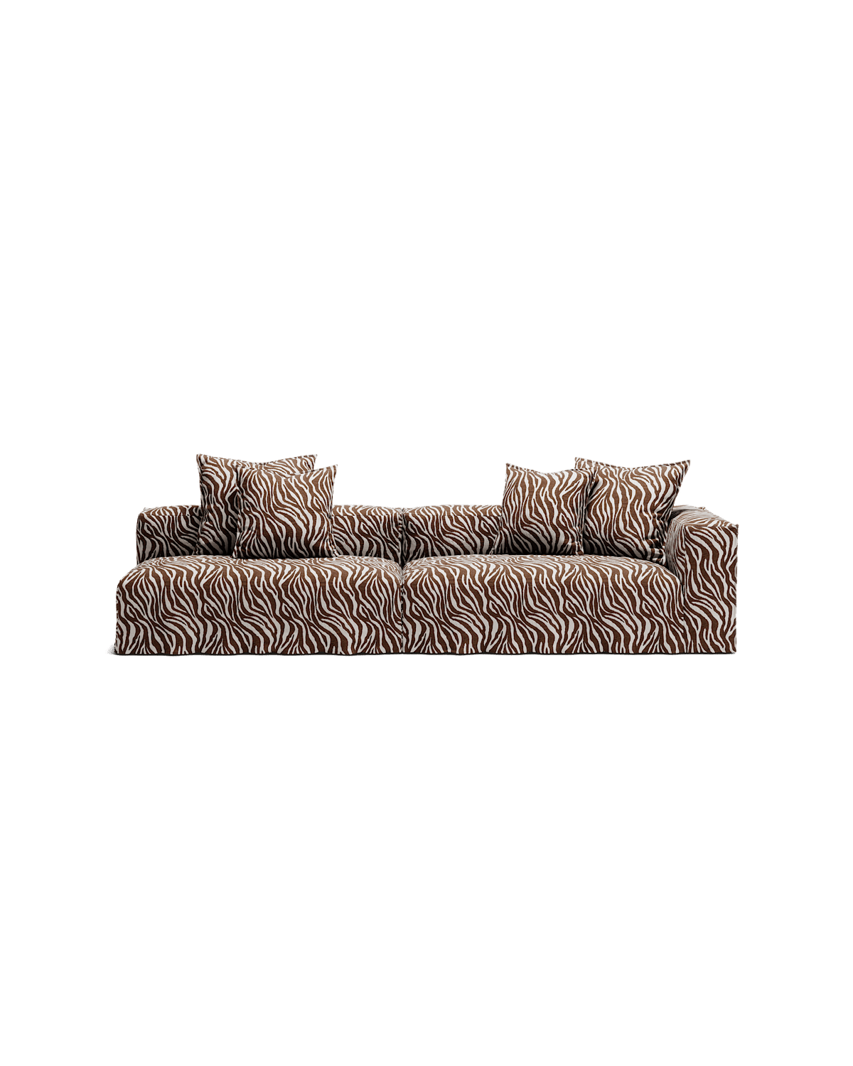 NOMAD - 3 Seat with open end - Left - Chenille Jacquard Zebra Brown White