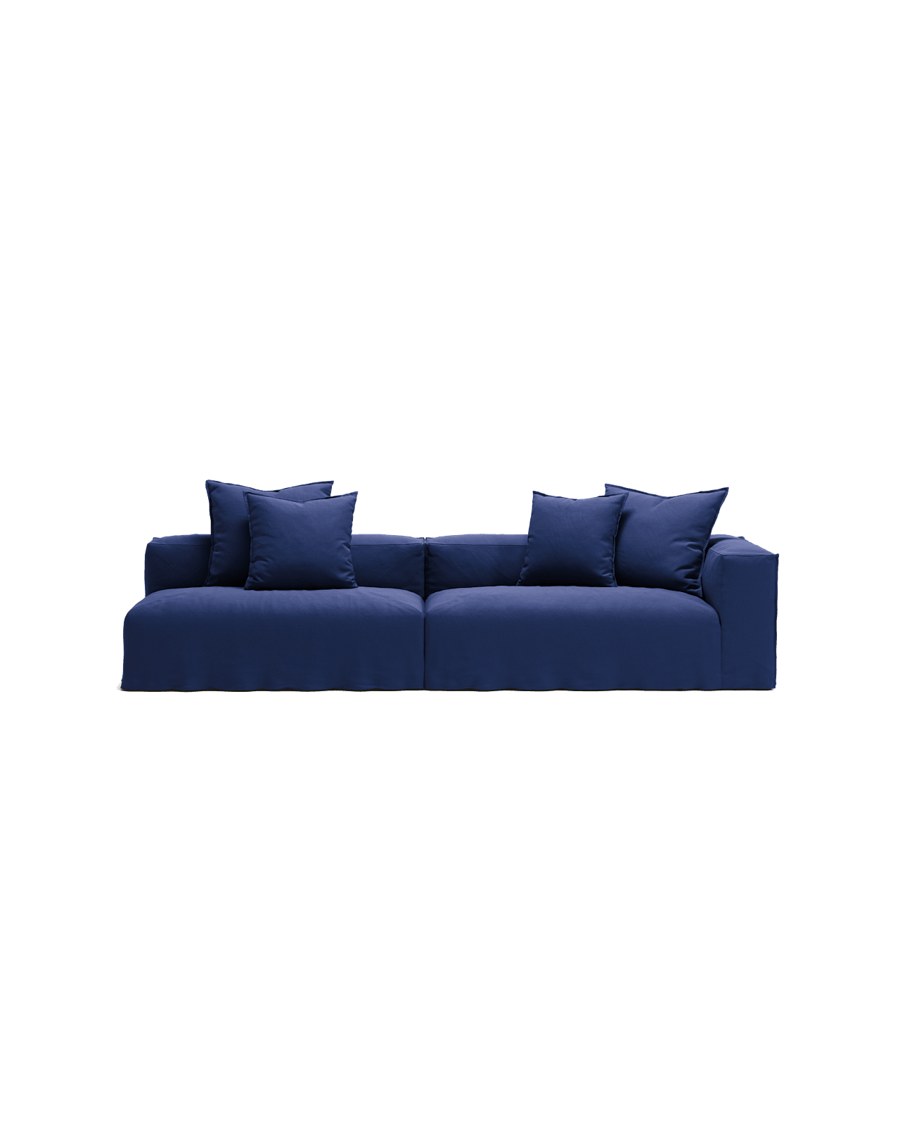NOMAD - 3 Seat with open end - Left - Brushed Cotton Dark Blue