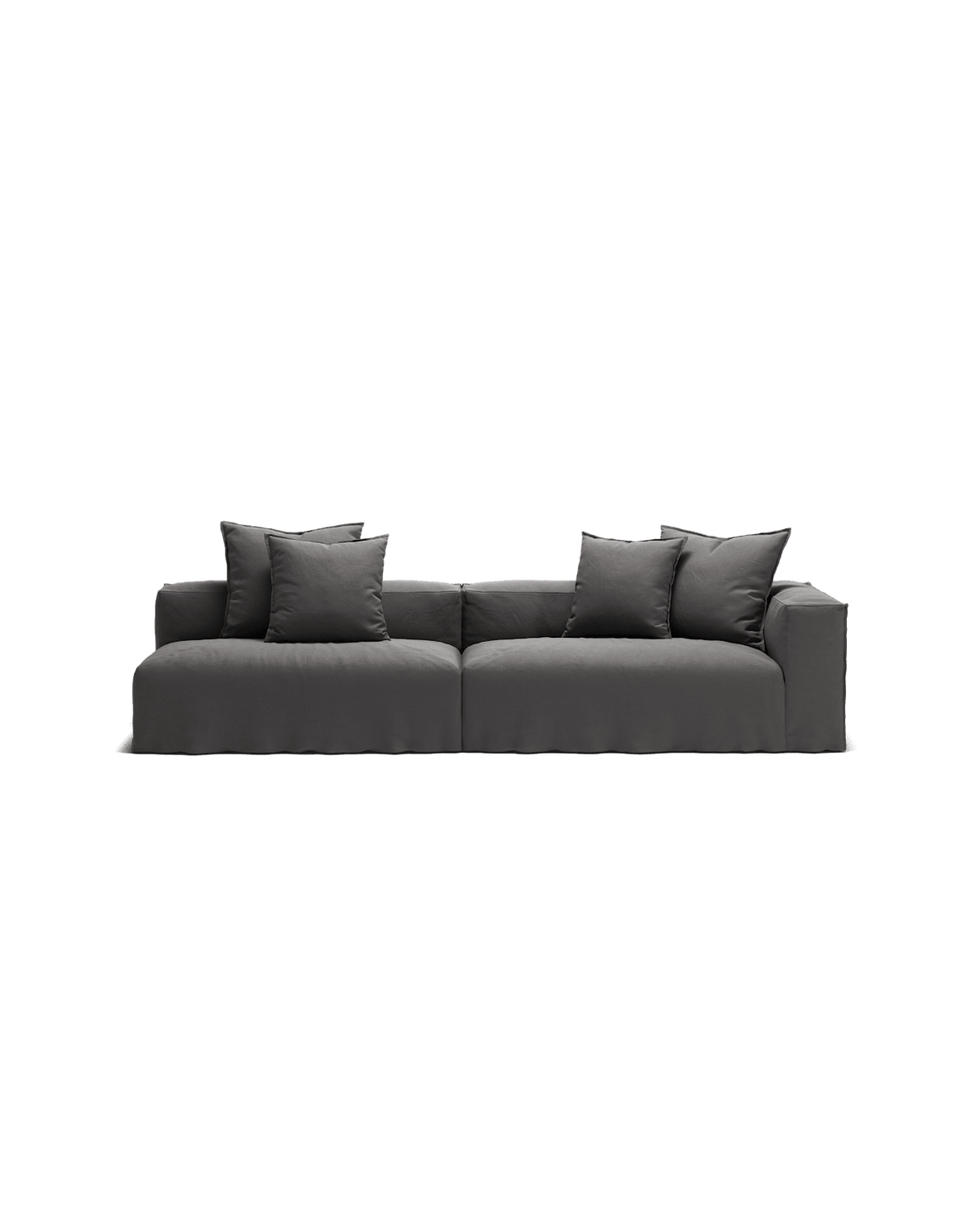 NOMAD - 3 Seat with open end - Left - Brushed Cotton Dark Gray