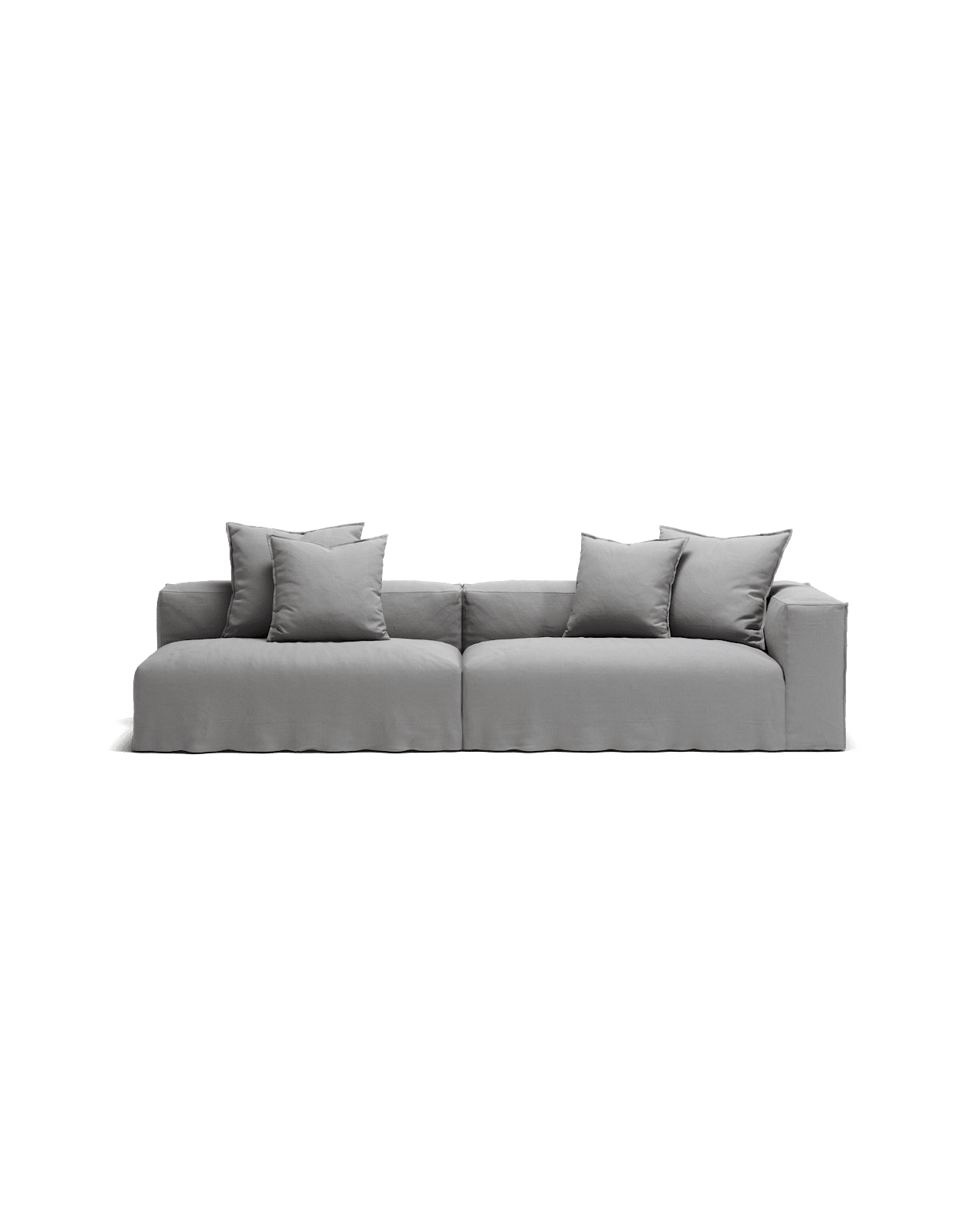 NOMAD - 3 Seat with open end - Left - Brushed Cotton Light Gray