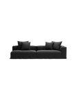 NOMAD - 3 Seat with open end - Left - Pure Linen Dark Charcoal