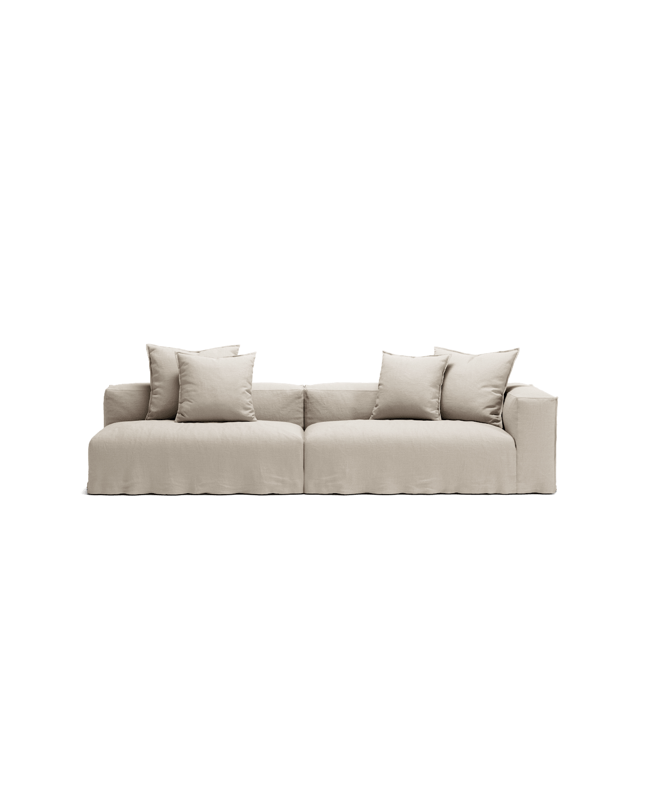 NOMAD - 3 Seat with open end - Left - Pure Linen Off-White