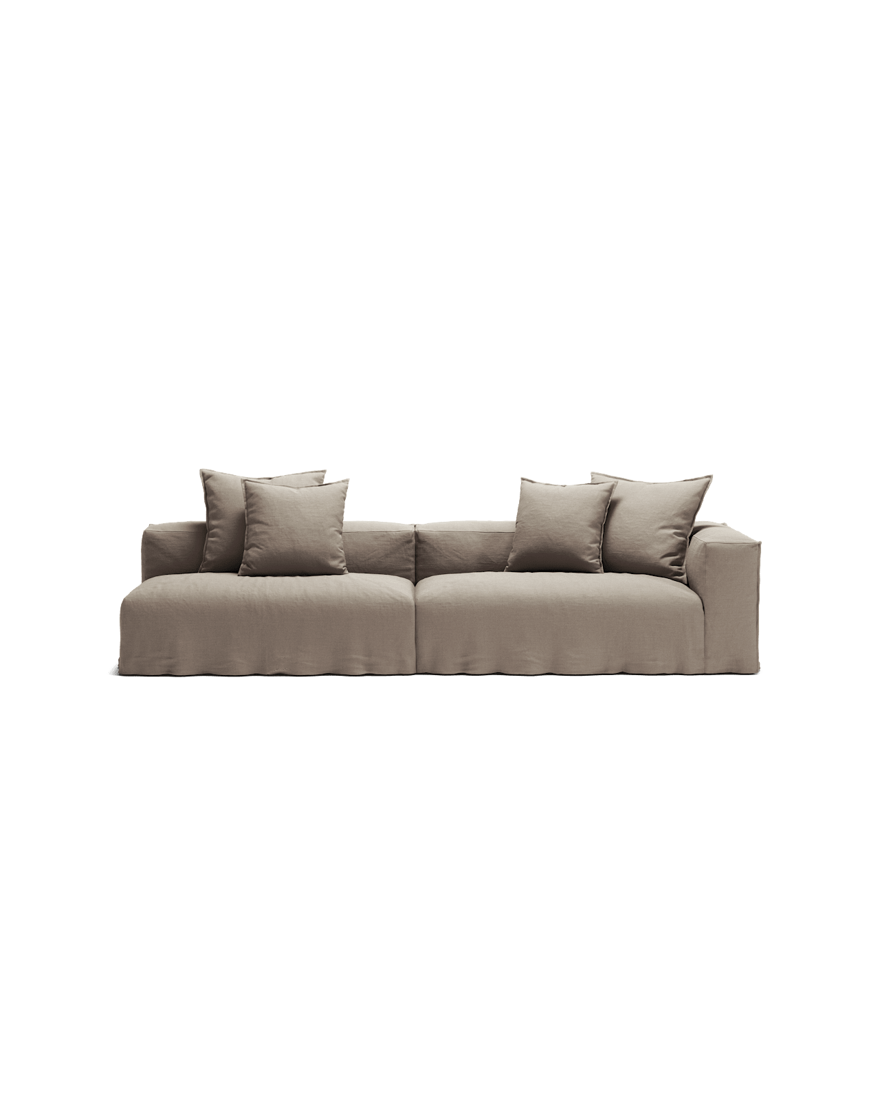 NOMAD - 3 Seat with open end - Left - Pure Linen Pale Gray