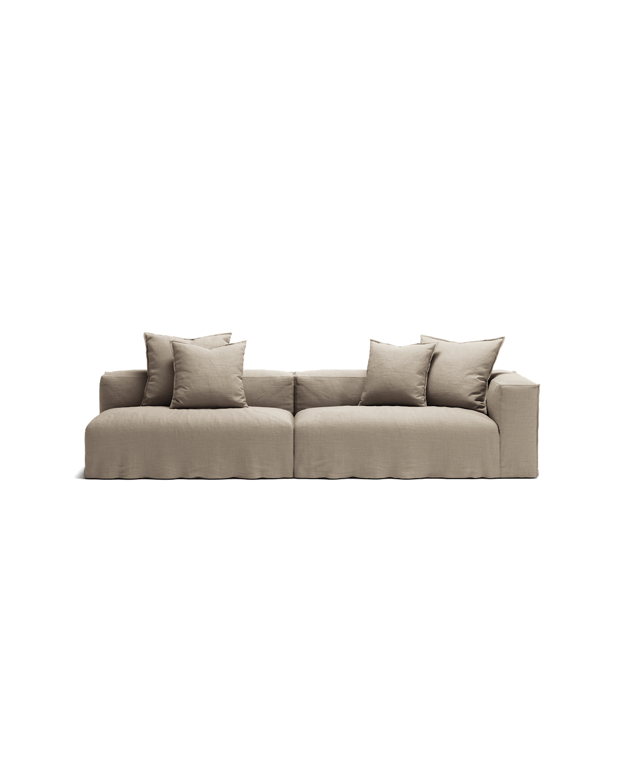 NOMAD - 3 Seat with open end - Left - Pure Linen Sandy Beige
