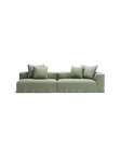 NOMAD - 3 Seat with open end - Left - Pure Linen Vivid Green