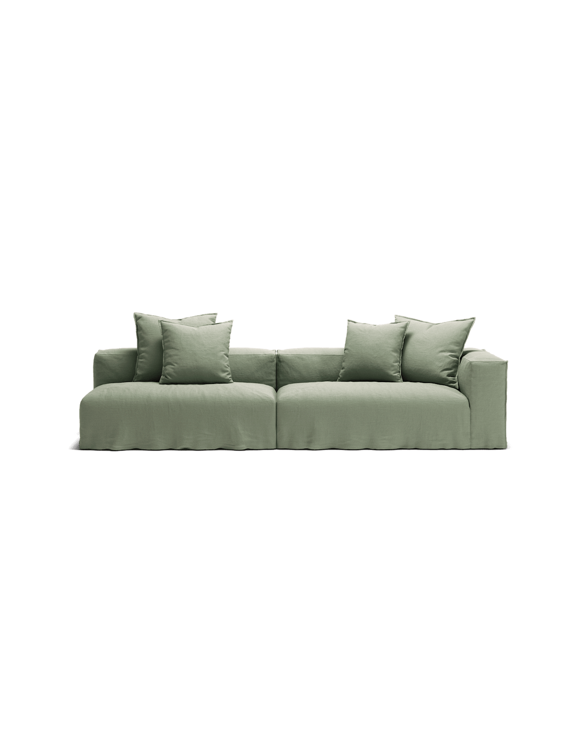 NOMAD - 3 Seat with open end - Left - Pure Linen Vivid Green