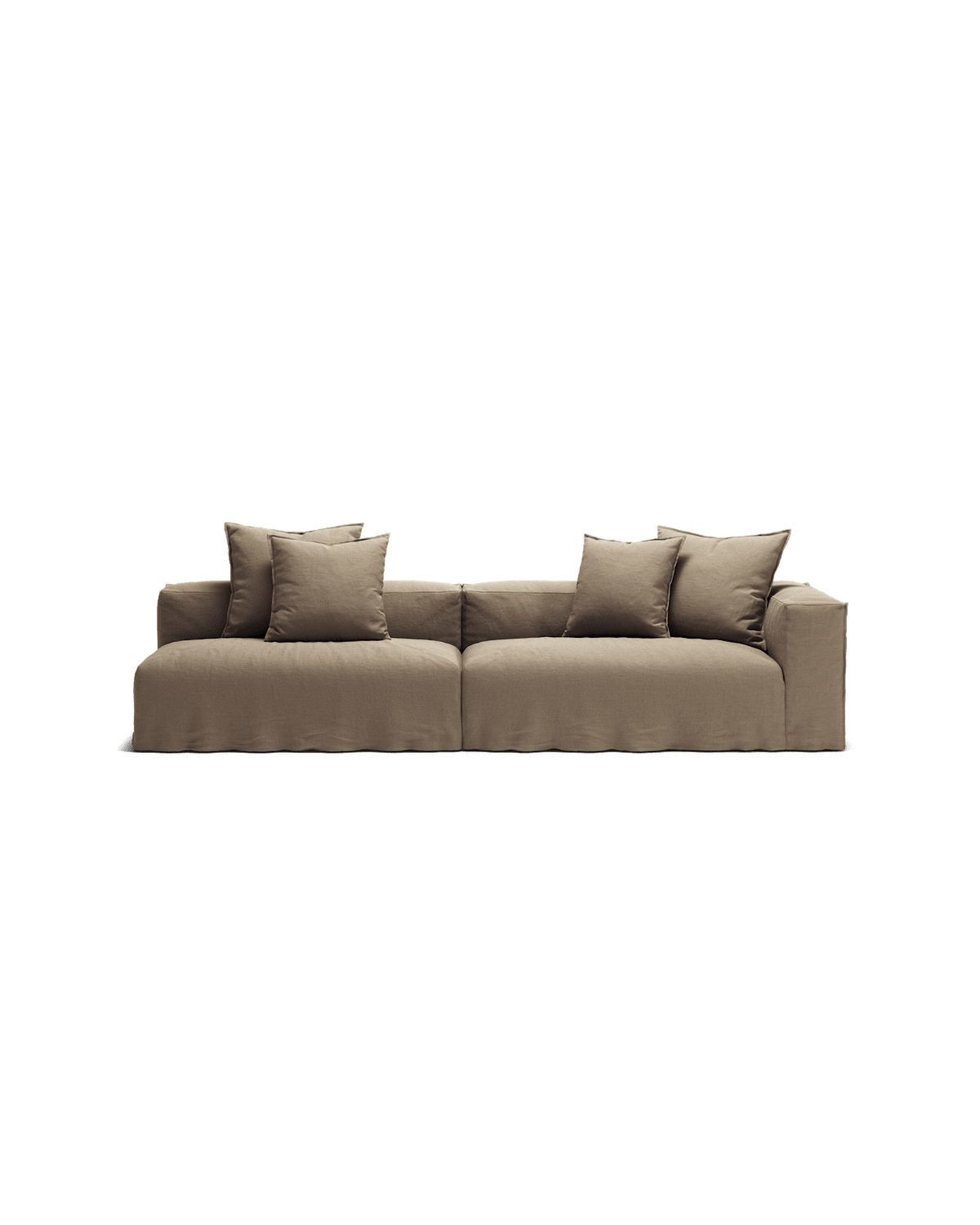 NOMAD - 3 Seat with open end - Left - Pure Linen Natural