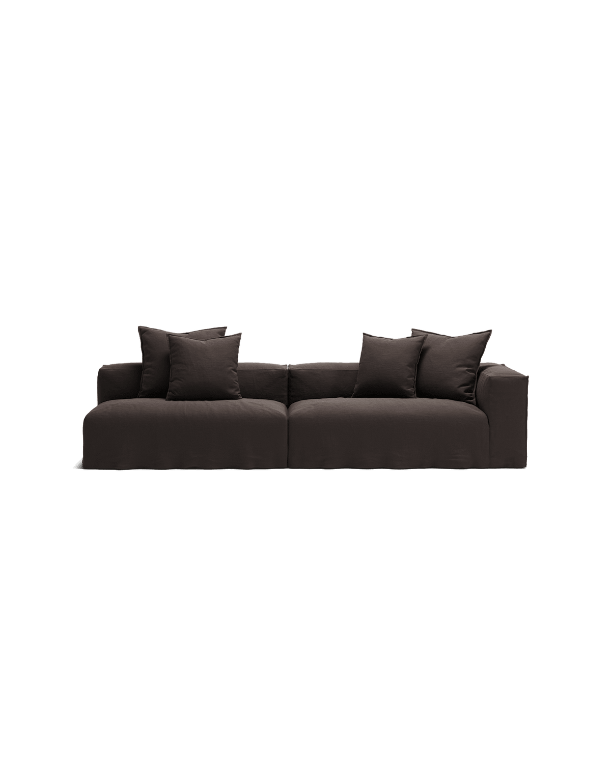 NOMAD - 3 Seat with open end - Left - Pure Linen Truffle Brown