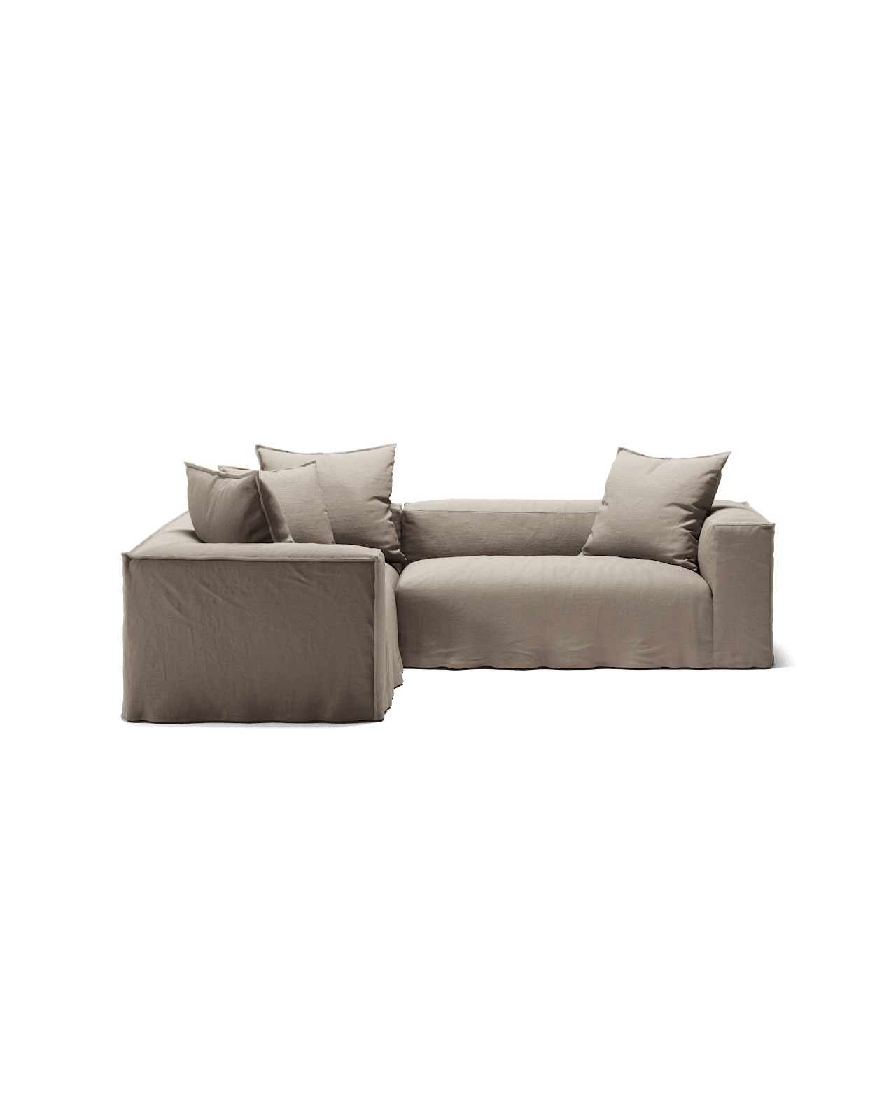 NOMAD - 4 Seat Corner - Left - Pure Linen Pale Gray