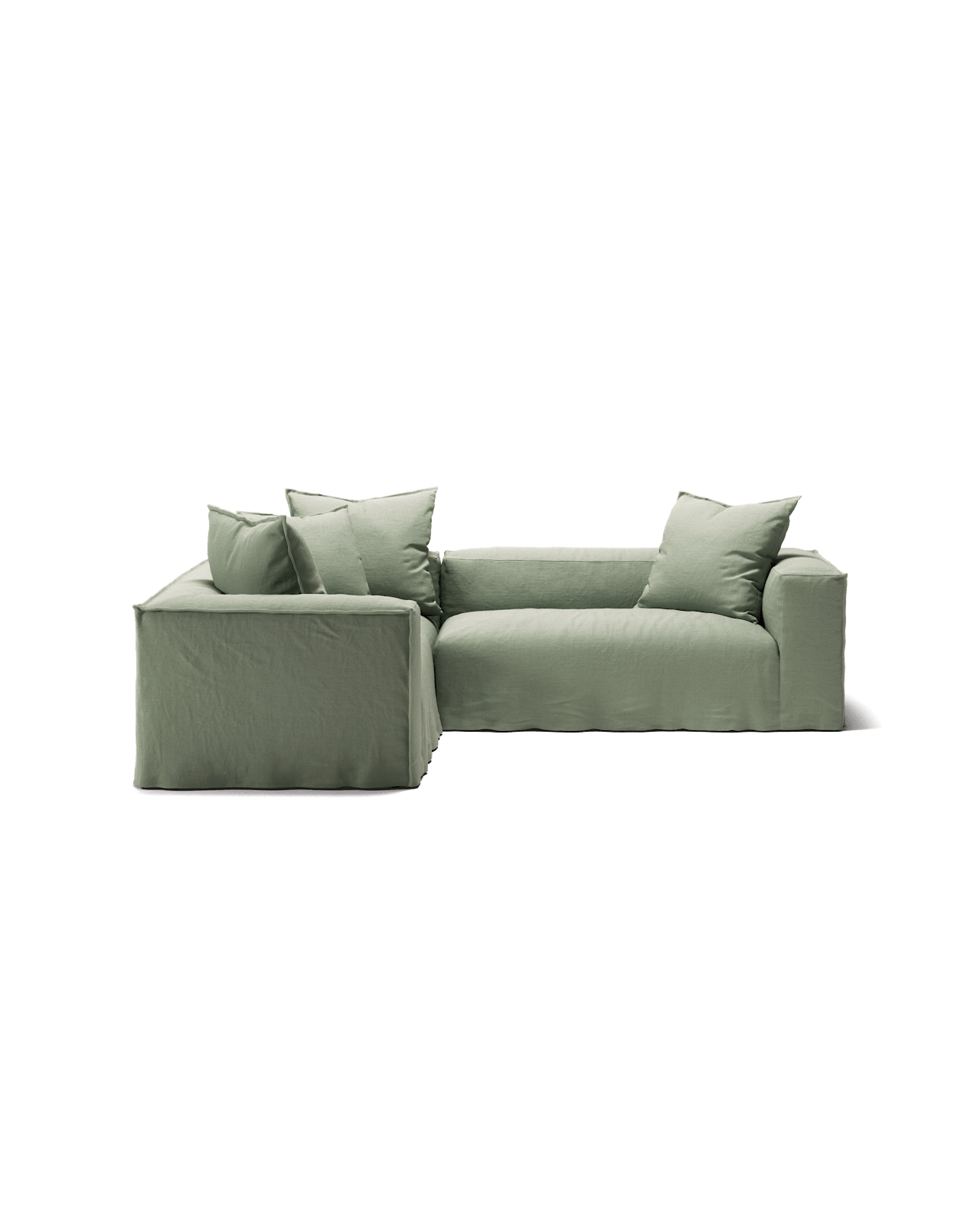 NOMAD - 4 Seat Corner - Left - Pure Linen Vivid Green