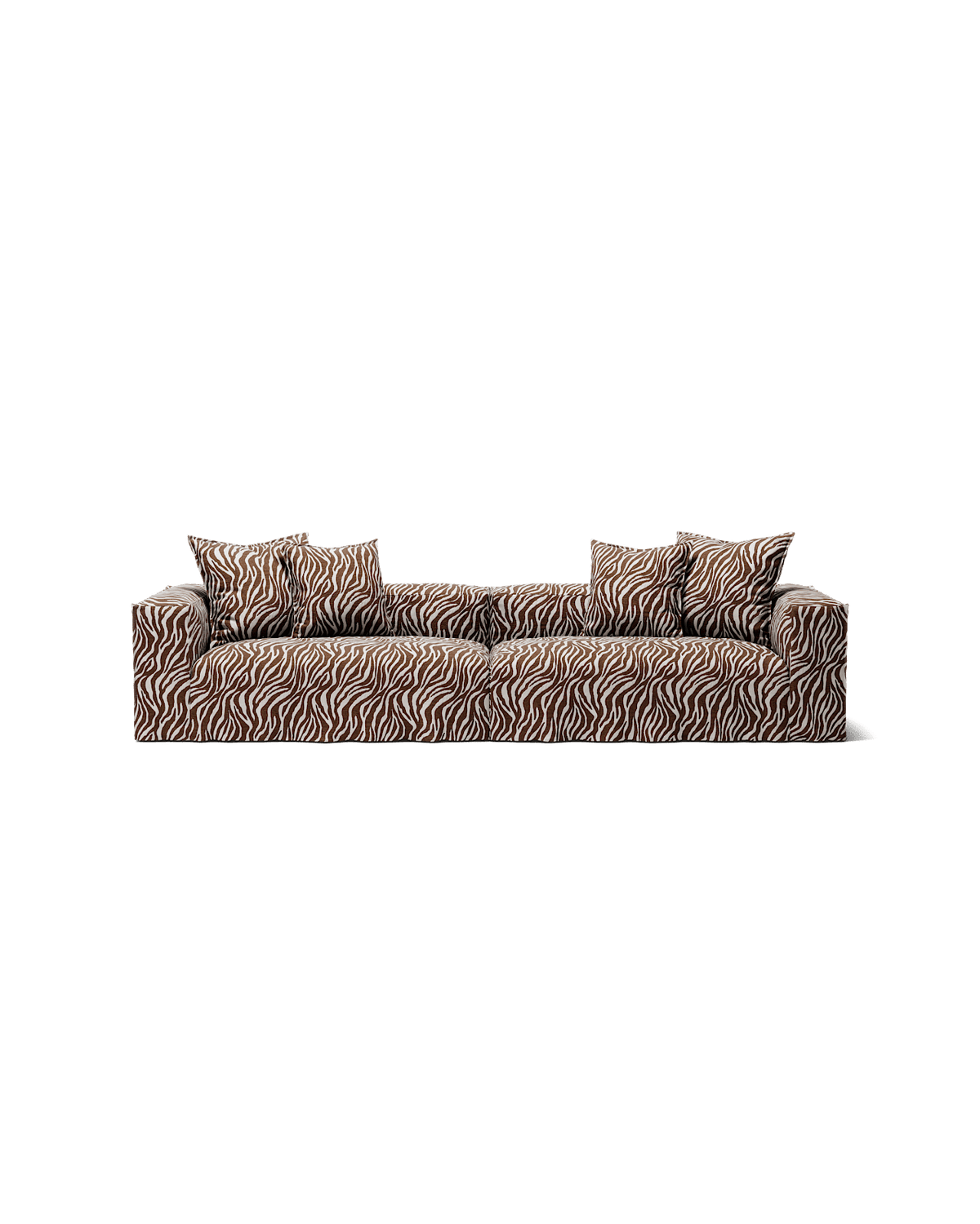 NOMAD - 4 Seat - Chenille Jacquard Zebra Brown White
