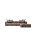 NOMAD - 4 Seater with Pouf - Chenille Jacquard Zebra Brown White