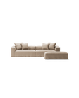 NOMAD - 4 Seater with Pouf - Brushed Cotton Sandy Beige