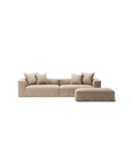 NOMAD - 4 Seater with Pouf - Brushed Cotton Sandy Beige