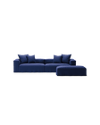 NOMAD - 4 Seater with Pouf - Brushed Cotton Dark Blue