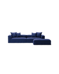 NOMAD - 4 Seater with Pouf - Brushed Cotton Dark Blue
