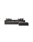 NOMAD - 4 Seater with Pouf - Brushed Cotton Dark Gray