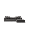 NOMAD - 4 Seater with Pouf - Brushed Cotton Dark Gray