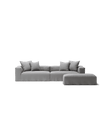 NOMAD - 4 Seater with Pouf - Brushed Cotton Light Gray
