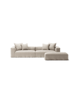 NOMAD - 4 Seater with Pouf - Pure Linen Off-White
