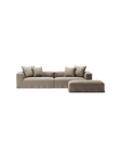 NOMAD - 4 Seater with Pouf - Pure Linen Pale Gray