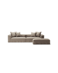 NOMAD - 4 Seater with Pouf - Pure Linen Pale Gray