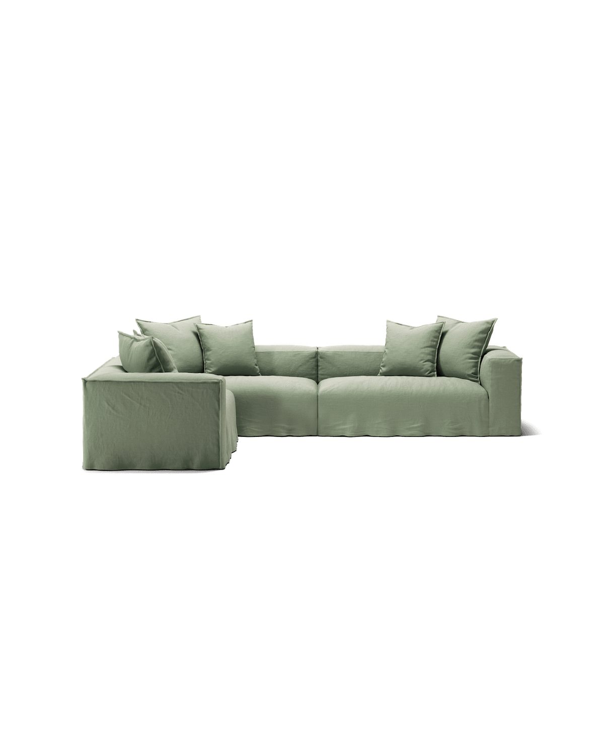 NOMAD - 5 Seat Corner - Left - Pure Linen Vivid Green
