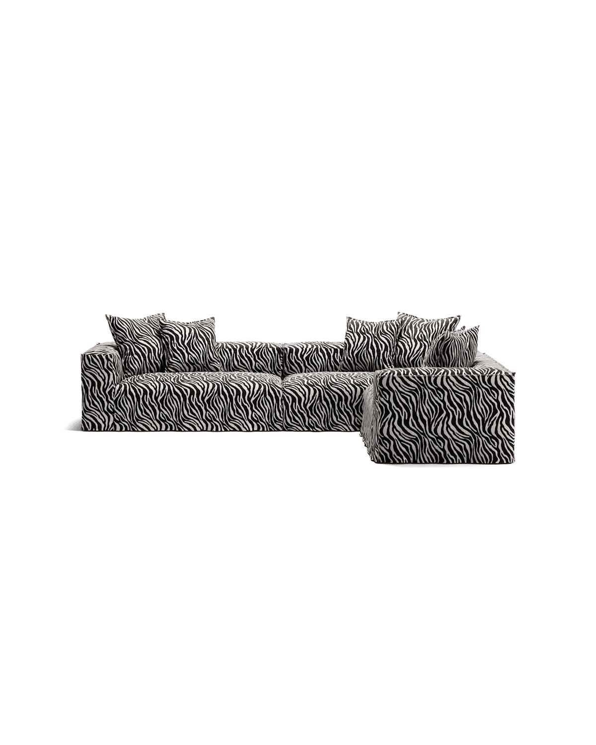 NOMAD - 5 Seat Corner - Right - Chenille Jacquard Zebra Black White