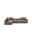 NOMAD - 5 Seat corner with open end - Left - Chenille Jacquard Zebra Brown White