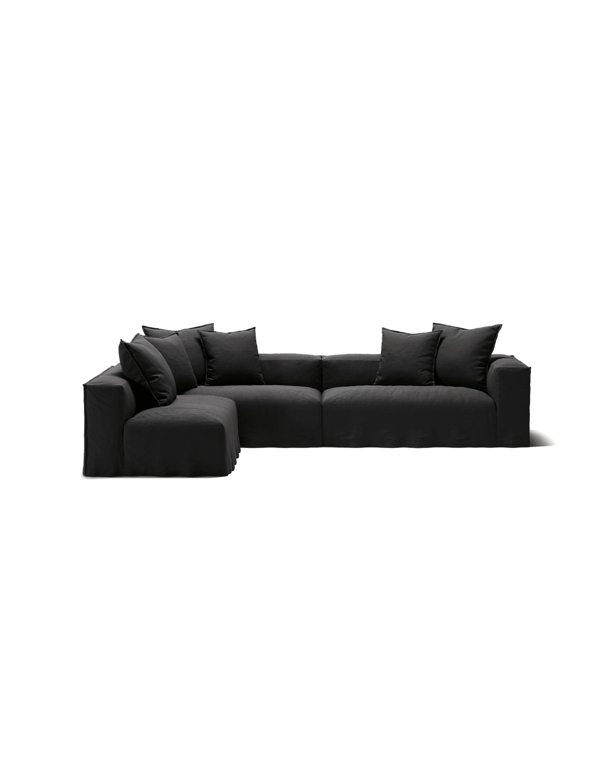 NOMAD - 5 Seat corner with open end - Left - Pure Linen Dark Charcoal