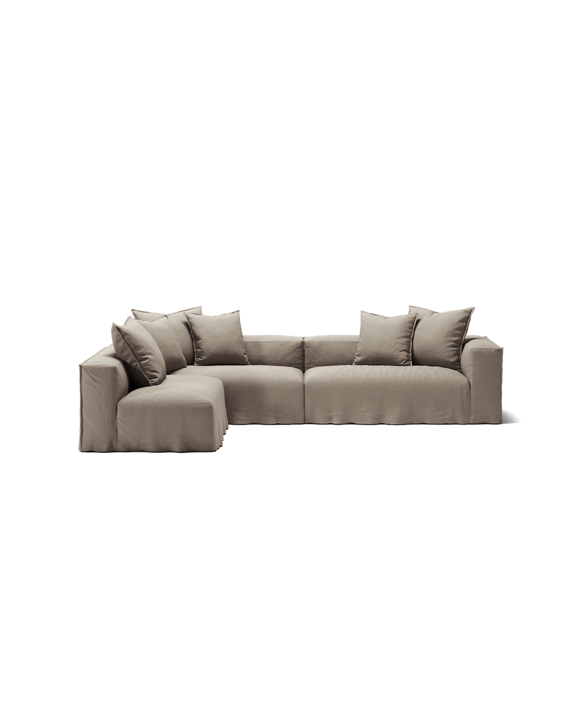 NOMAD - 5 Seat corner with open end - Left - Pure Linen Pale Gray